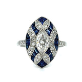 Marquise Diamond Sapphire Handmade Ring Ring Roseark Vintage