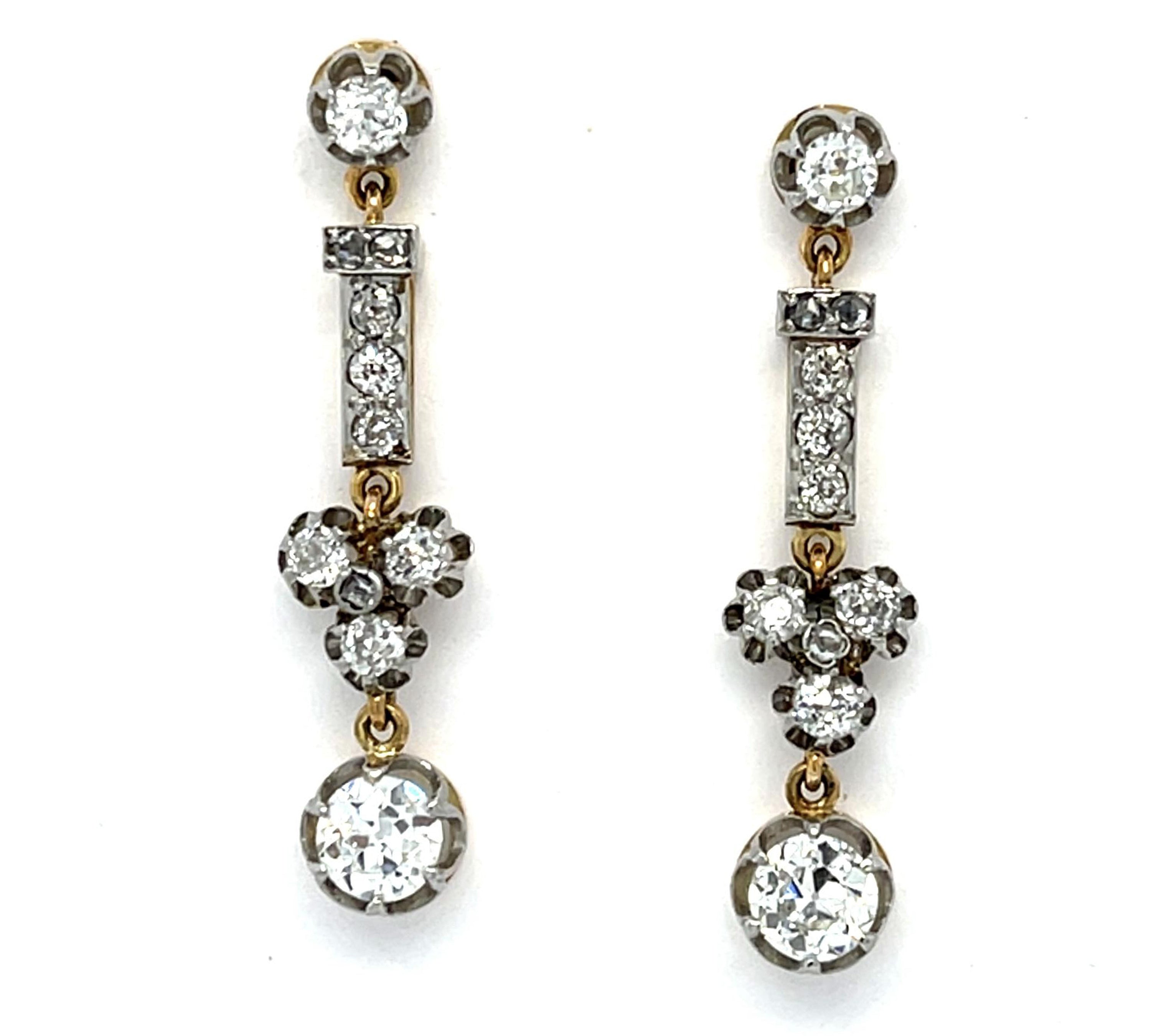 Edwardian 1910 Antique Drop Earrings Drop Earrings Roseark Vintage