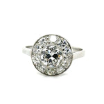 European Diamond Platinum Inspired Ring Cocktail Ring Roseark Vintage