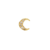 Mini Moon Diamond Pave Stud Stud Earrings Jaine K Designs Single Yellow Gold