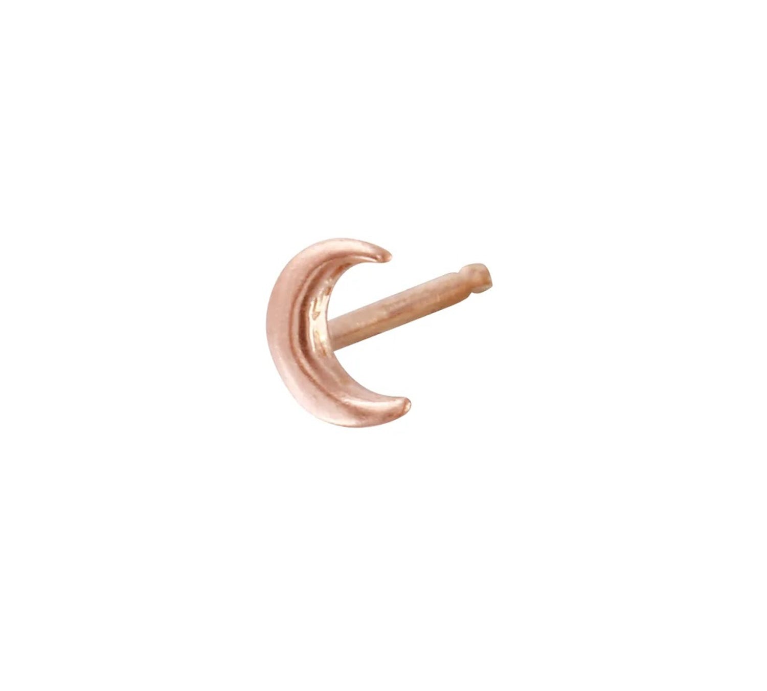 Dainty Moon Stud Stud Earrings Jaine K Designs Single Rose gold