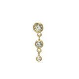 Triple Diamond Drop Stud Earring Drop Earrings Jaine K Designs Single
