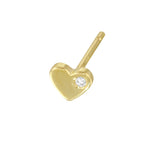 Diamond Stud Heart Earring Stud Earrings Jaine K Designs Single