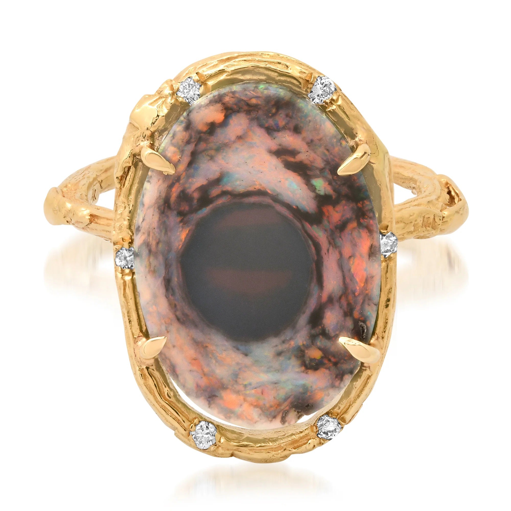 Galaxy Eclipse Opal Ring Cocktail Ring Elisabeth Bell Jewelry   