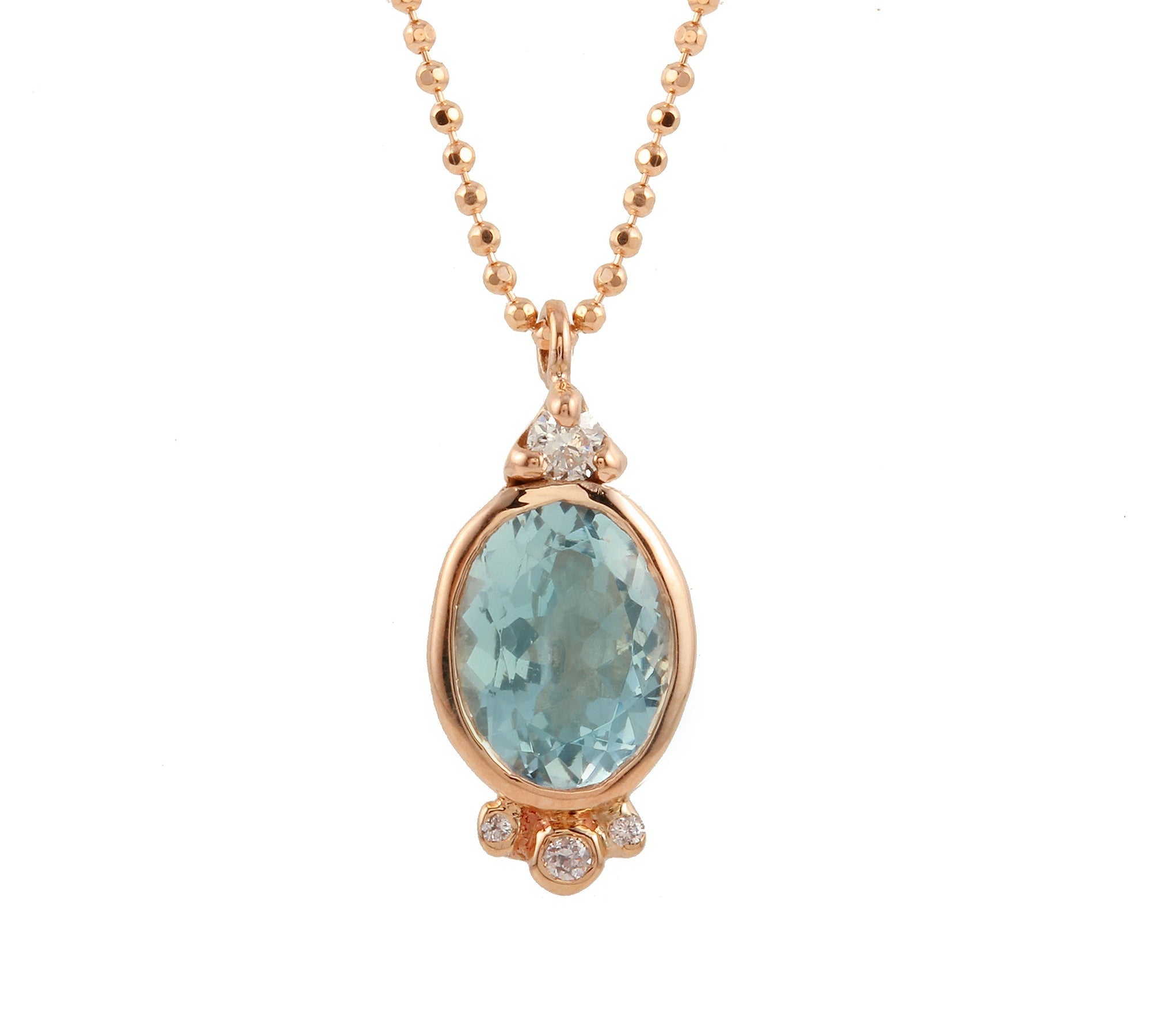 Oval Necklace, Aquamarine Pendant Jaine K Designs   