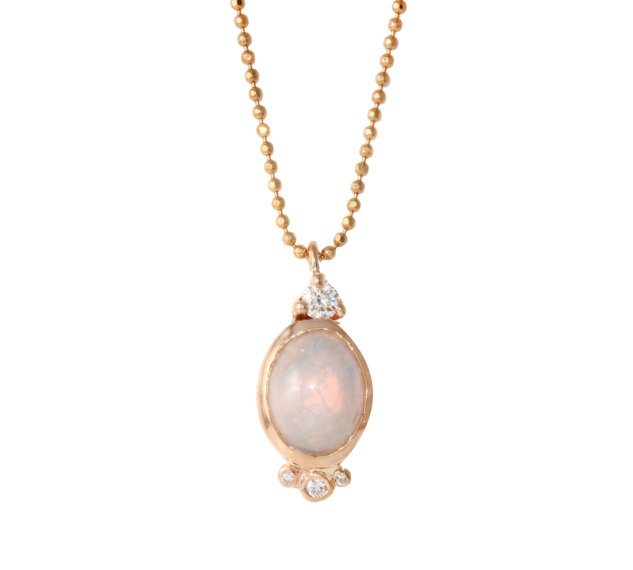 Oval Necklace, Opal Pendant Jaine K Designs Rose Gold  