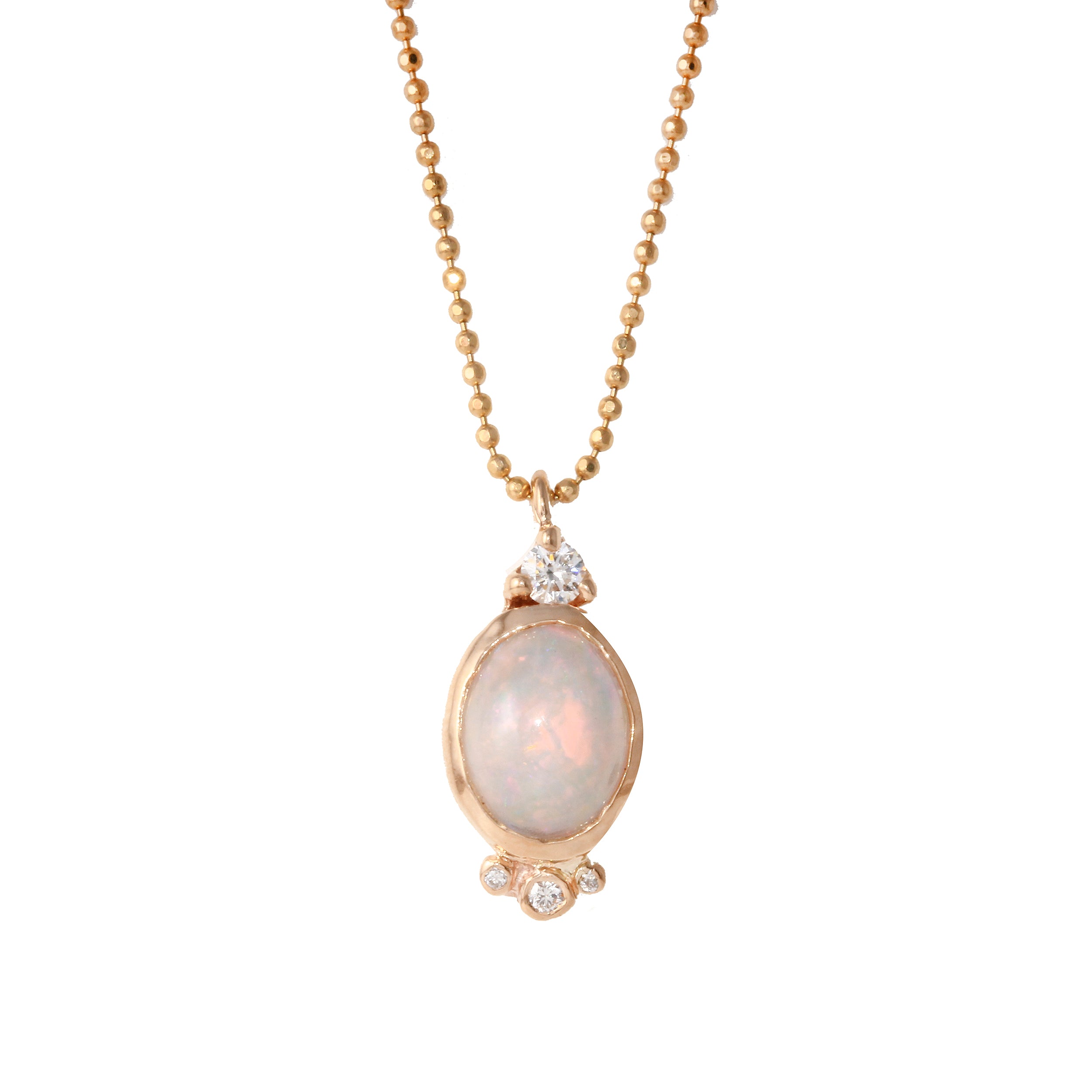 Oval Necklace, Opal Pendant Jaine K Designs Rose Gold  