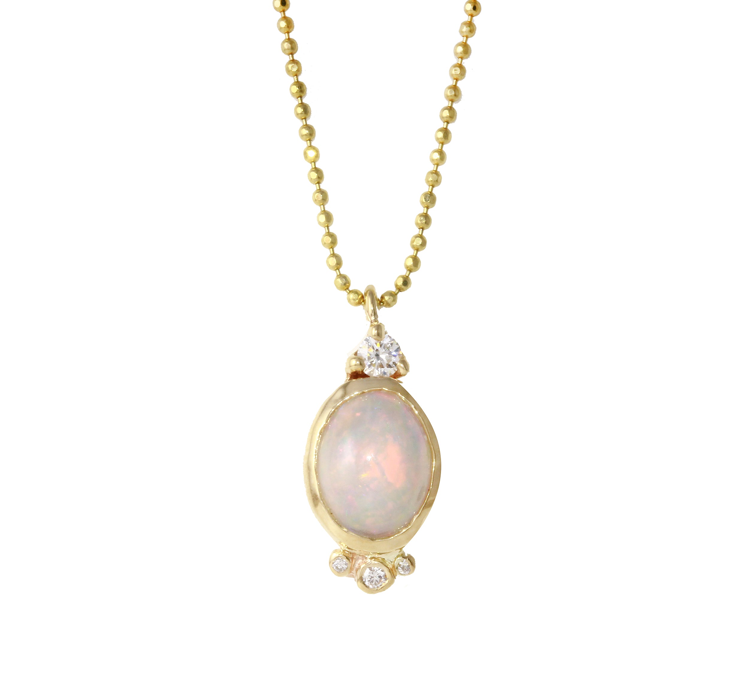 Oval Necklace, Opal Pendant Jaine K Designs Yellow Gold  