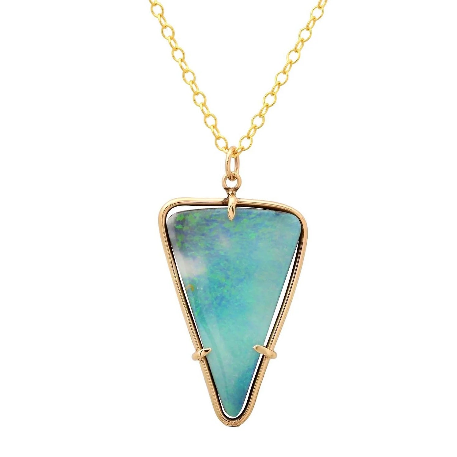 Caribbean Opal Necklace Pendant Necklace Elisabeth Bell Jewelry