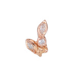 Stem Leaf Marquise Diamond Stud Stud Earrings Jaine K Designs Rose Gold Single