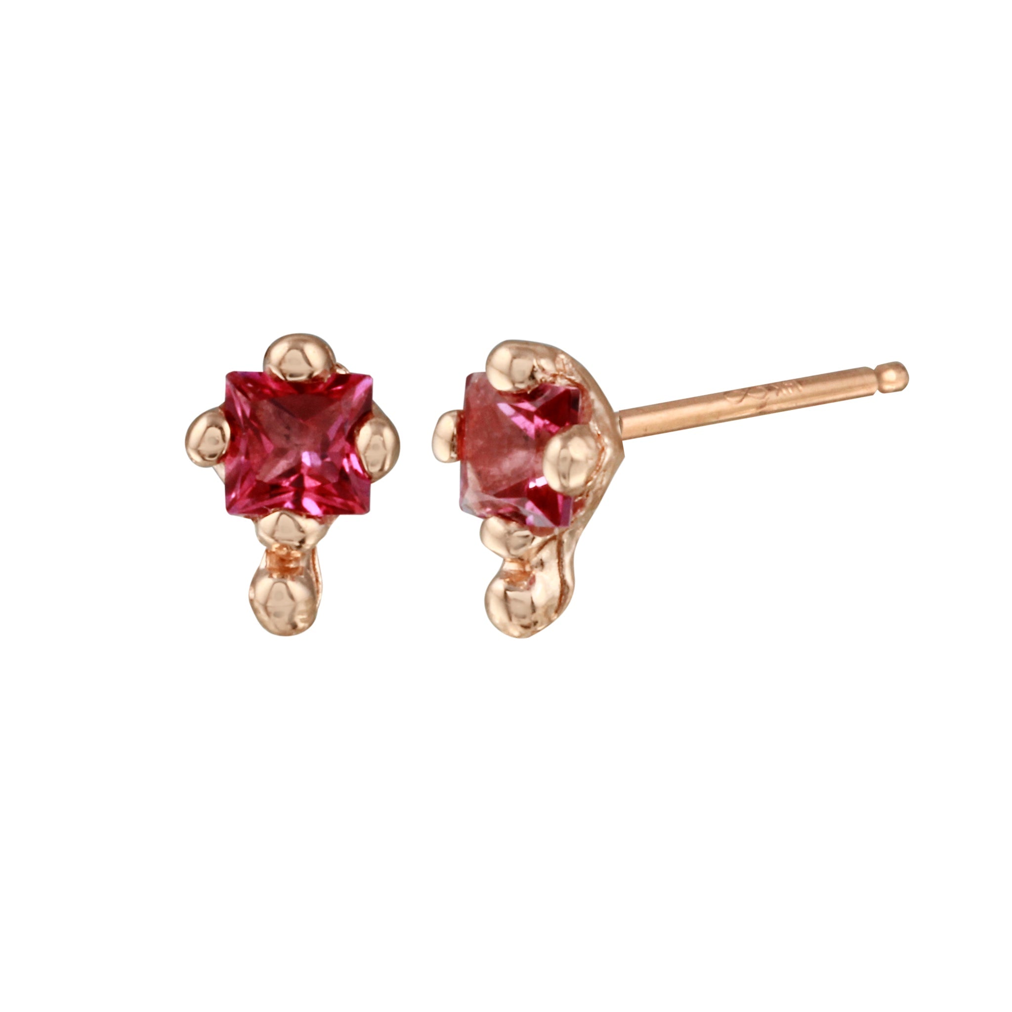Square Topaz Dot Stud Stud Earrings Jaine K Designs Pair