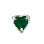 Emerald Heart Stud Stud Earrings Jaine K Designs Single