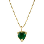 Emerald Heart Necklace Pendant Jaine K Designs Yellow Gold  