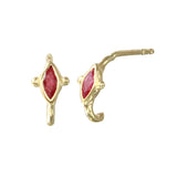 Marquise Half-Hoop Stone Stud