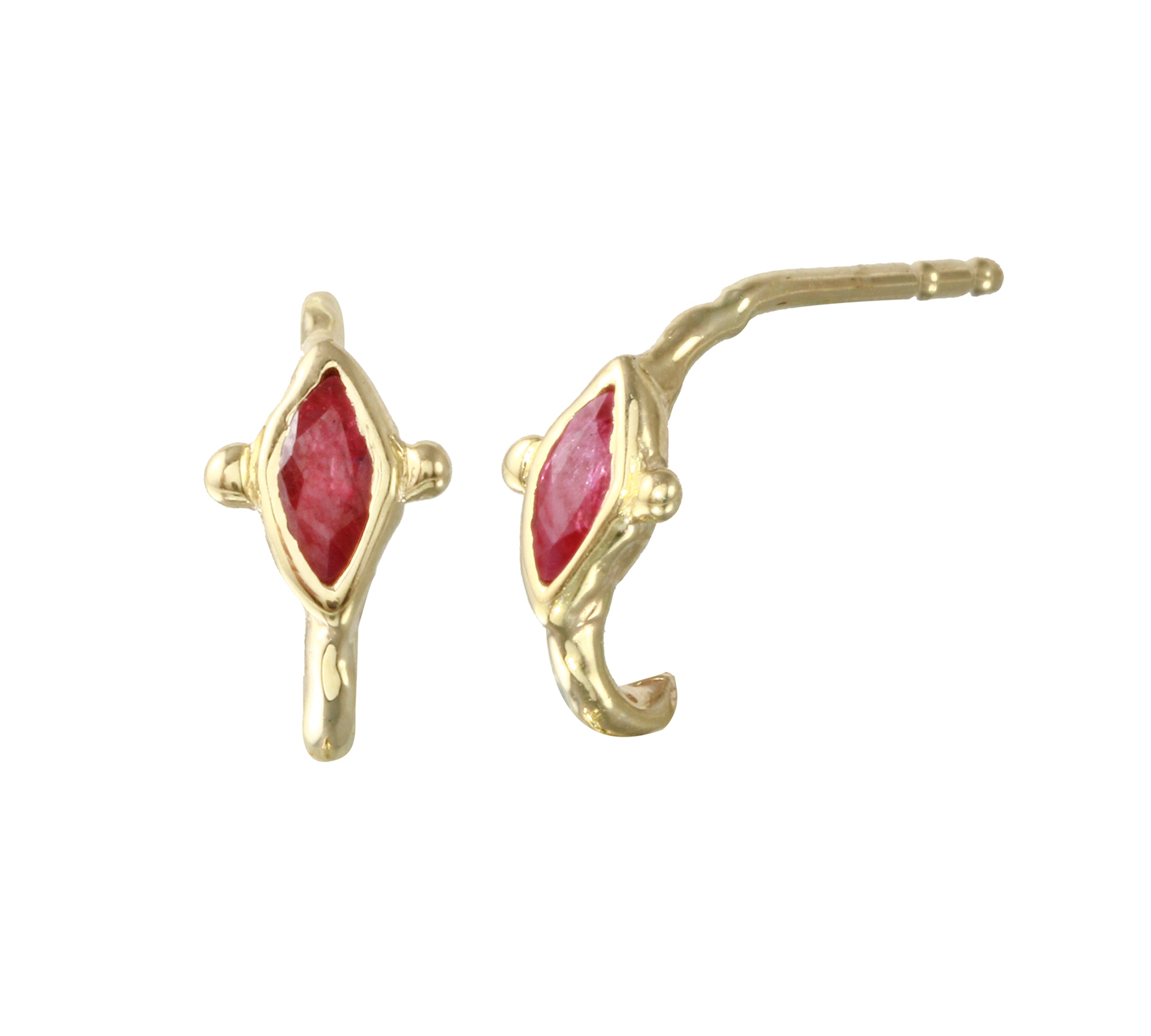 Marquise Half-Hoop Stone Stud