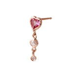 Topaz Heart Diamond Dangle Earring Stud Earrings Jaine K Designs Single