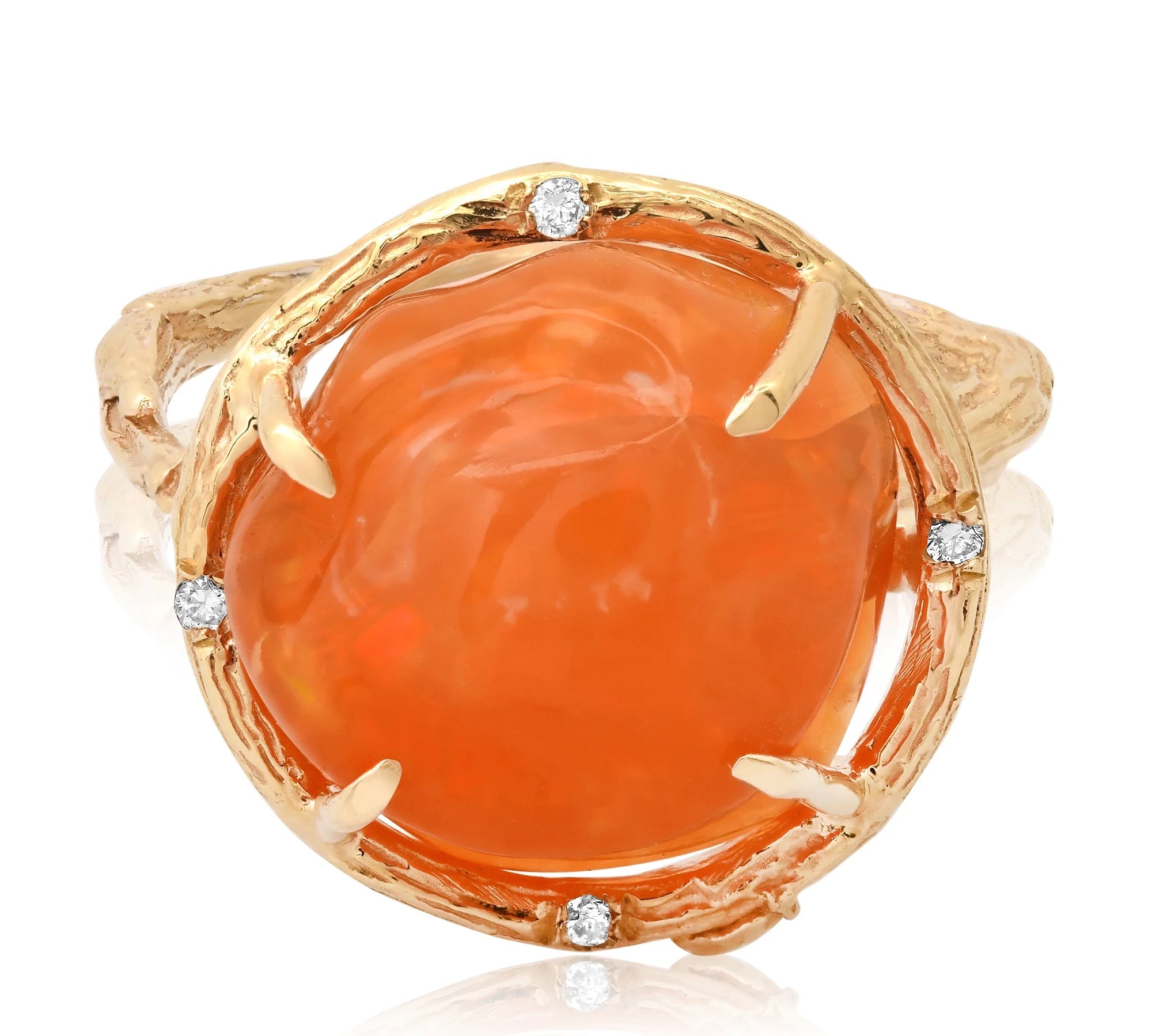 Fire Opal Ring Statement Ring Elisabeth Bell Jewelry   