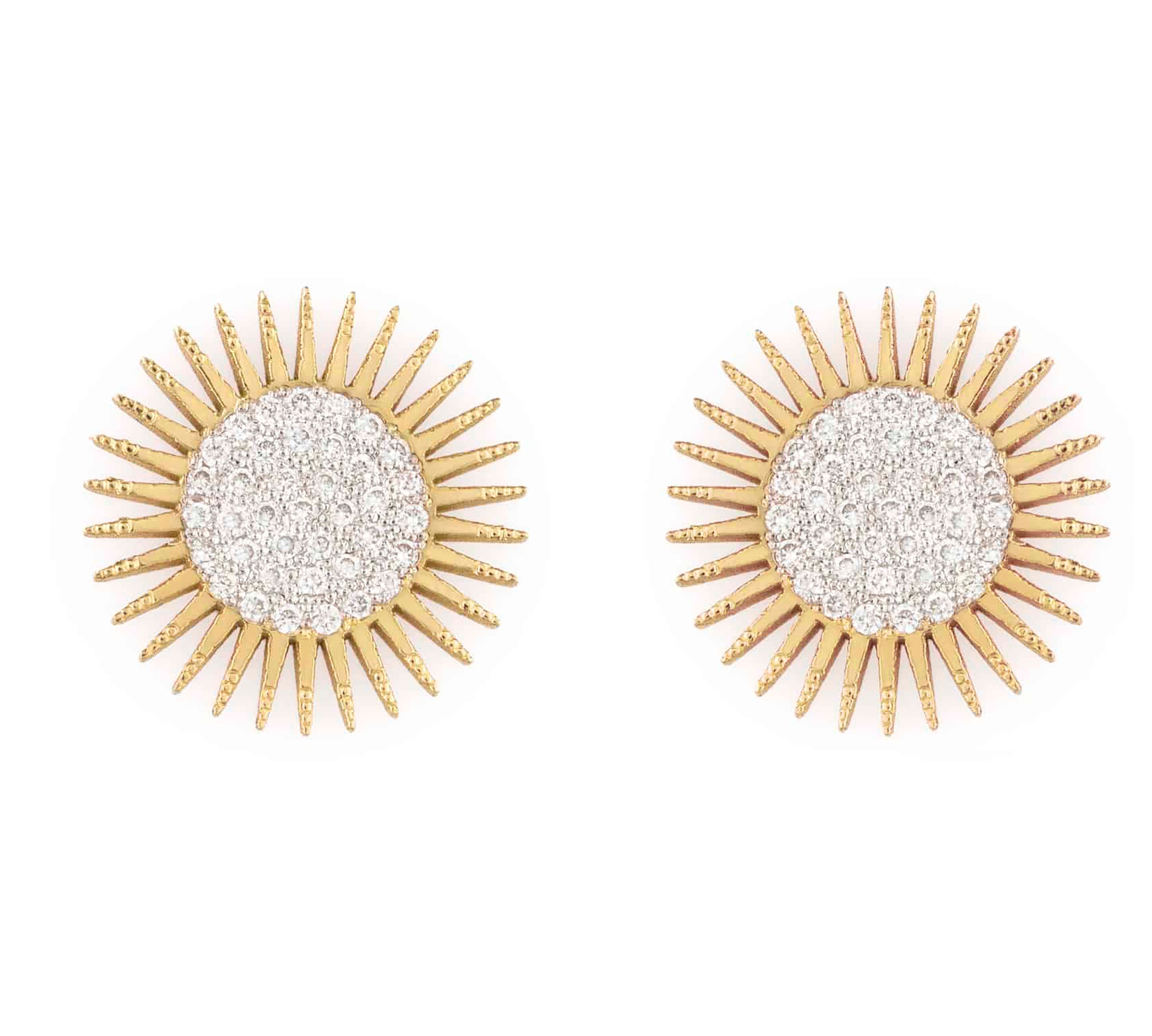 Shining Soleil Stud Earrings with Diamonds Stud Earrings Falamank
