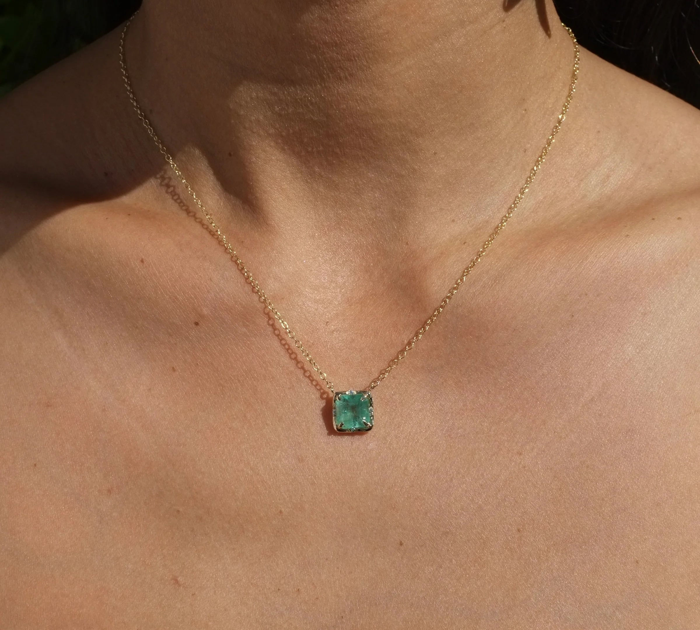 Columbian Emerald Necklace Pendant Necklace Elisabeth Bell Jewelry