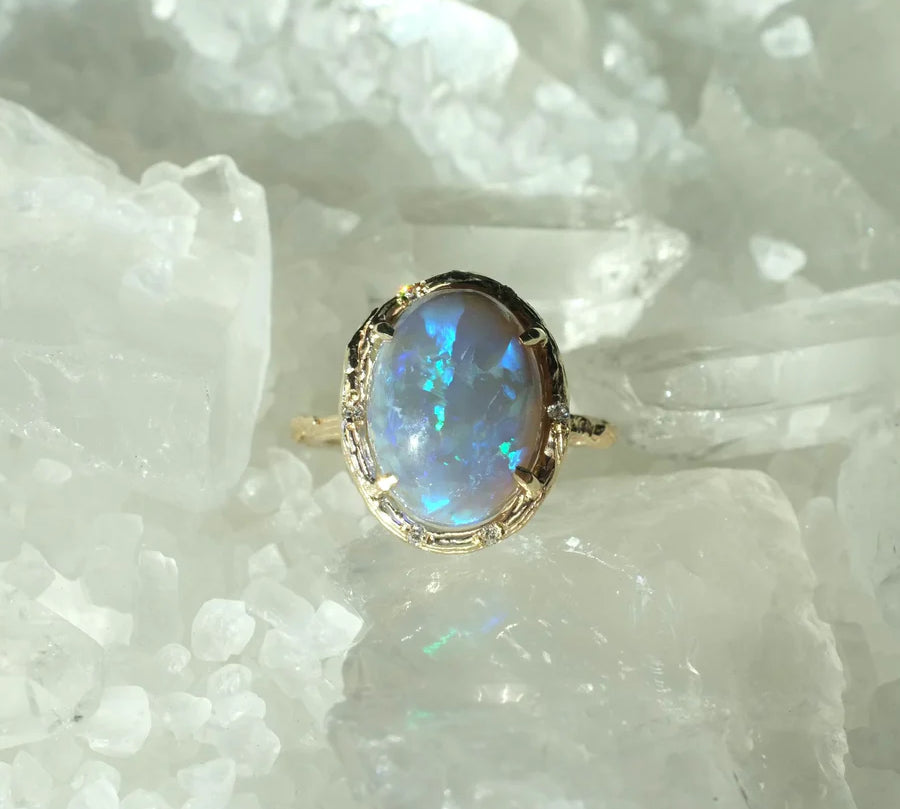 Cosmic Opal Ring Cocktail Elisabeth Bell Jewelry   