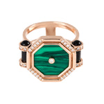 Malachite Hexagon Amulet Ring Cocktail Latelier Nawbar   