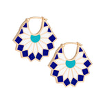 Lady Sursock Earrings, Size Three Hoops Earrings Latelier Nawbar Blue  