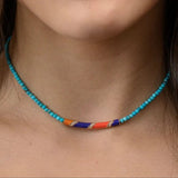 Enamel Turquoise Beaded Necklace