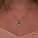 Blue Tourmaline Oval Pendant Necklace Pendant Ophelia Eve   