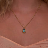 Blue Tourmaline Oval Pendant Necklace Pendant Ophelia Eve   