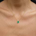 Small Emerald Pear Necklace Pendant Elisabeth Bell Jewelry   