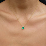 Small Emerald Pear Necklace Pendant Elisabeth Bell Jewelry   