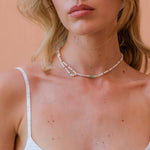 Pastel Candy Stick Asymmetrical Pearl Choker Beaded Necklace The Finest Stack