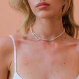 Pastel Candy Stick Asymmetrical Pearl Choker Beaded Necklace The Finest Stack