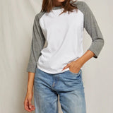Malcom Three Quarter Sleeve Baseball Tee Shirts & Tops perfectwhitetee XS White/Heather Grey 