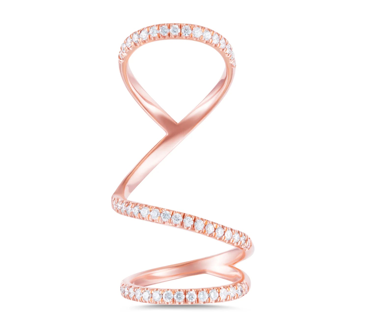 Arabesque Ring Statement Carbon and Hyde Rose Gold  