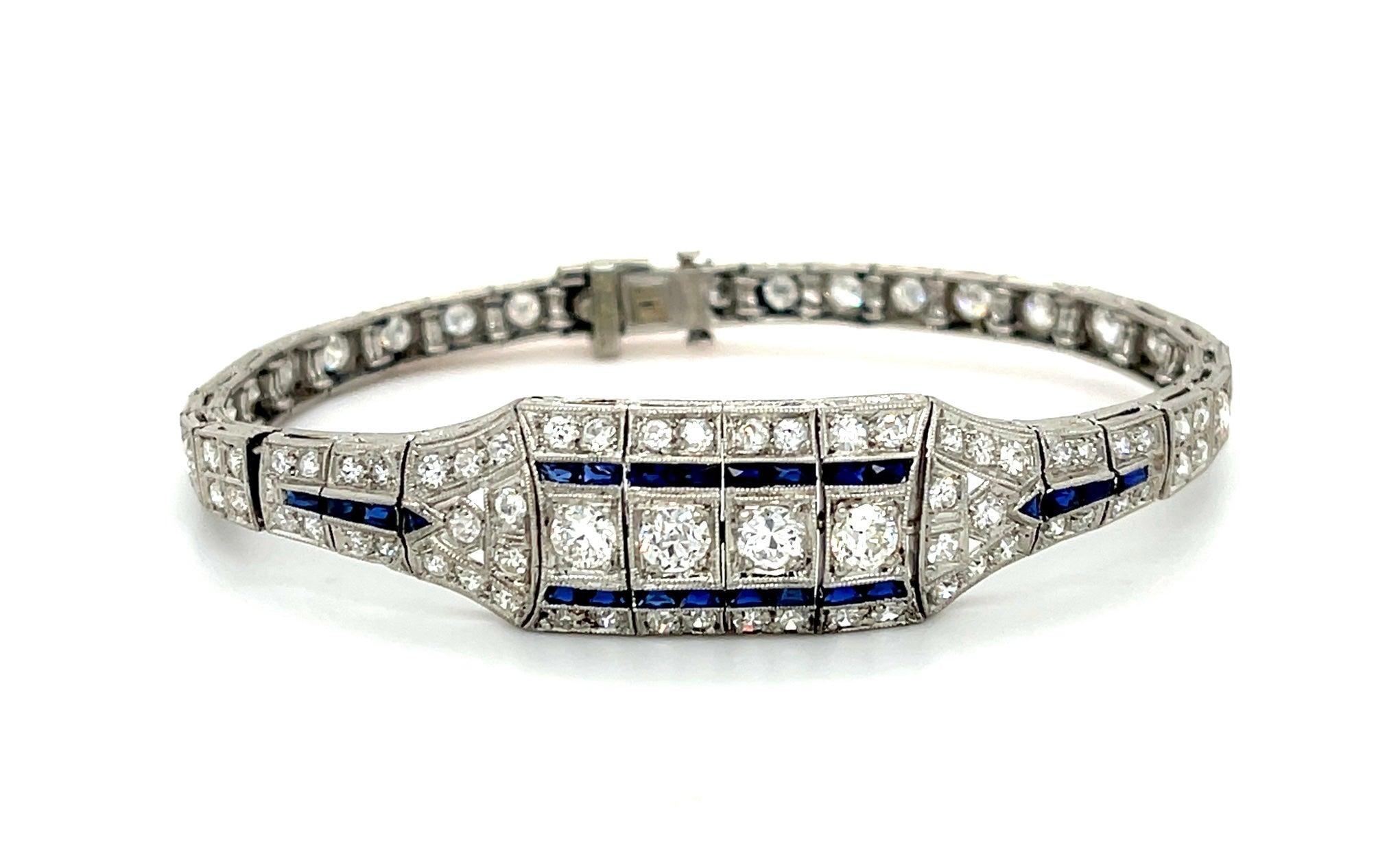 Circa 1920s Art Deco Diamond Bracelet Bracelet Roseark Vintage