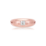 Asscher Dome Ring Band Carbon and Hyde Rose Gold  