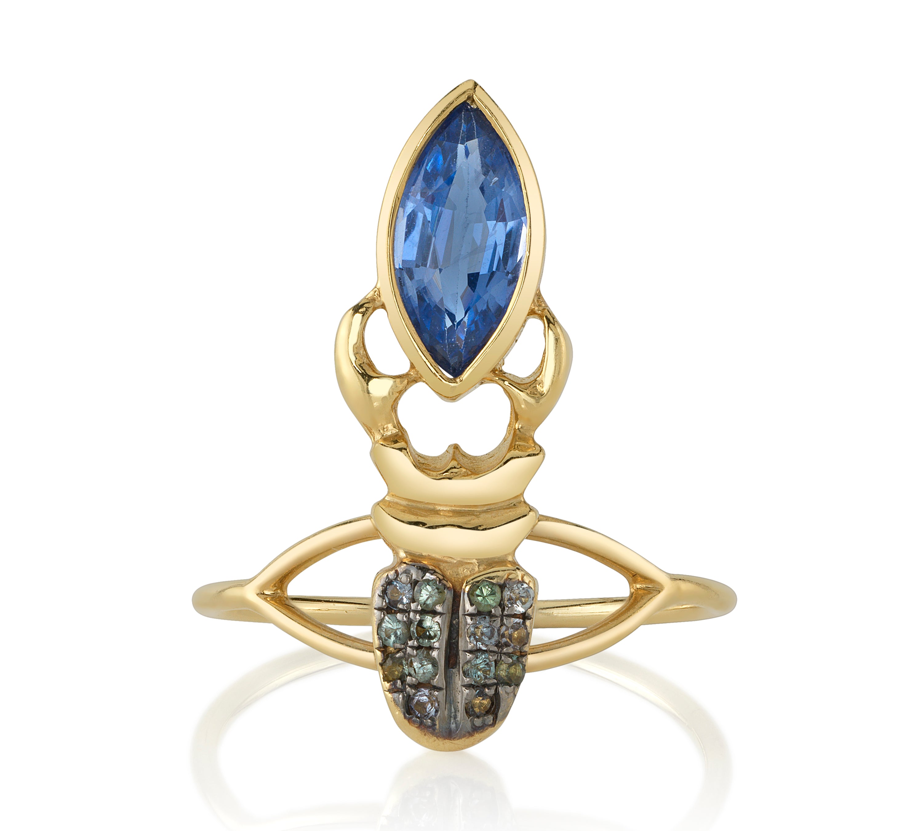 Khepri Ring, Blue Sapphire Midi Sale   