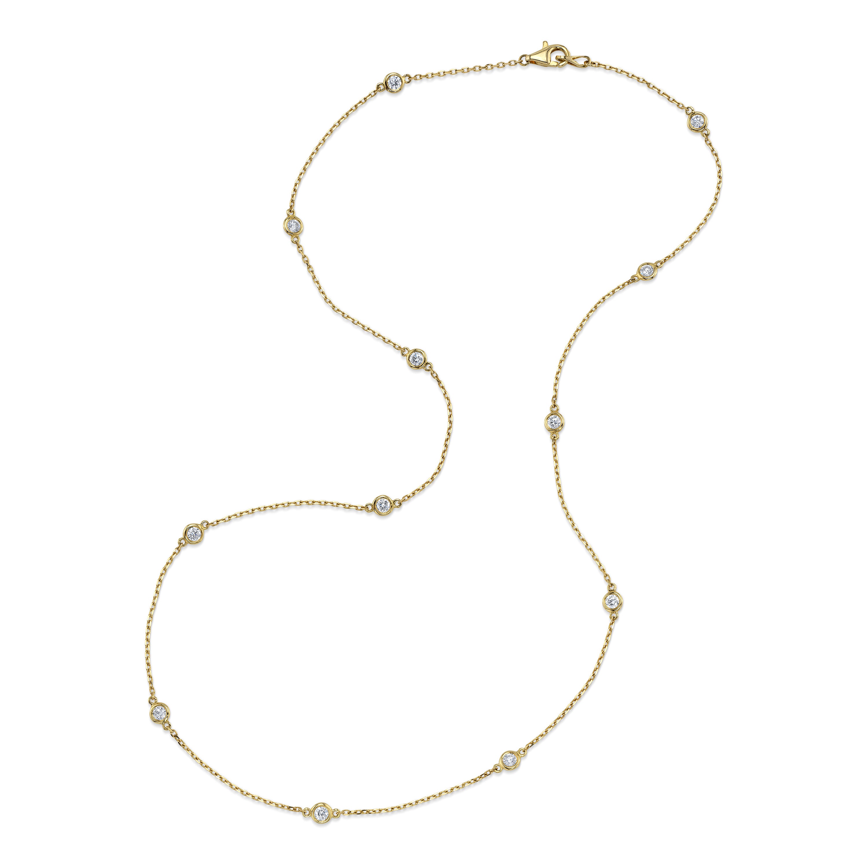 Bezel Set Diamond Chain Necklace Necklace Roseark Deux