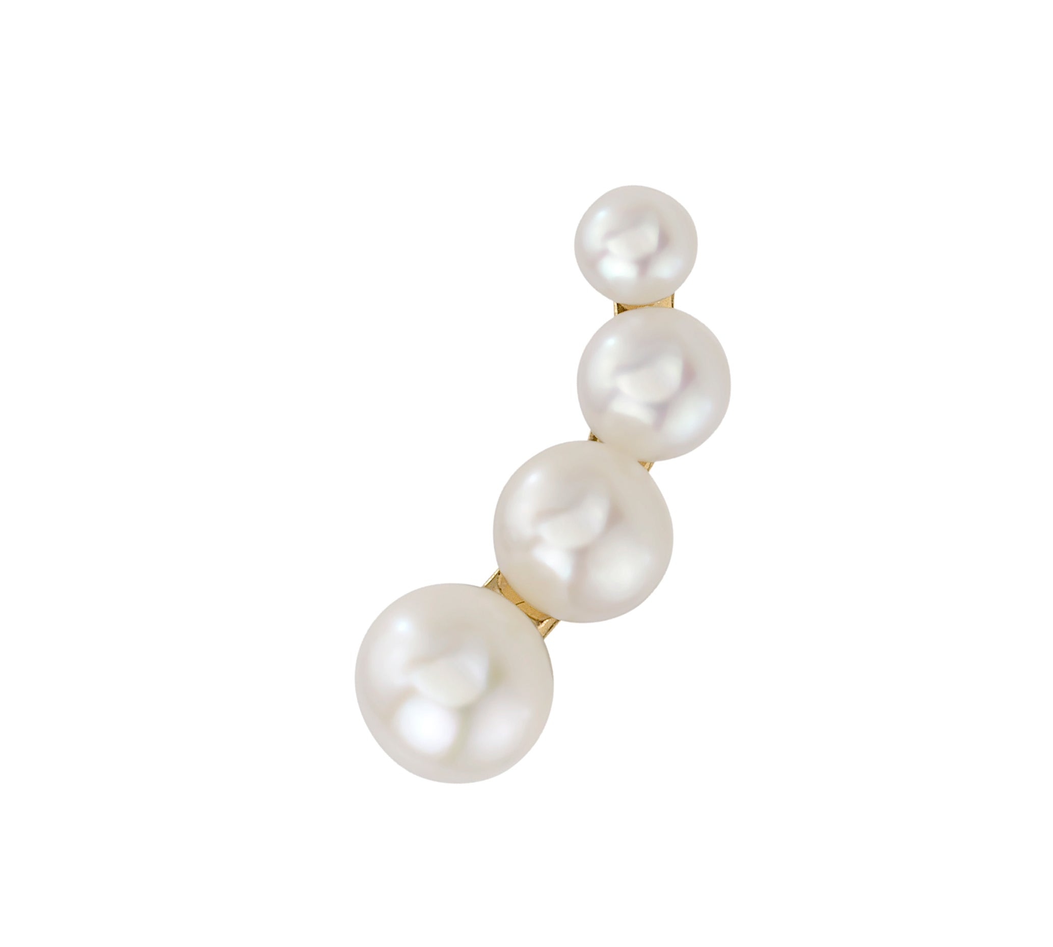 4-Pearl Climber Stud Stud Earrings Roseark Deux Single Left