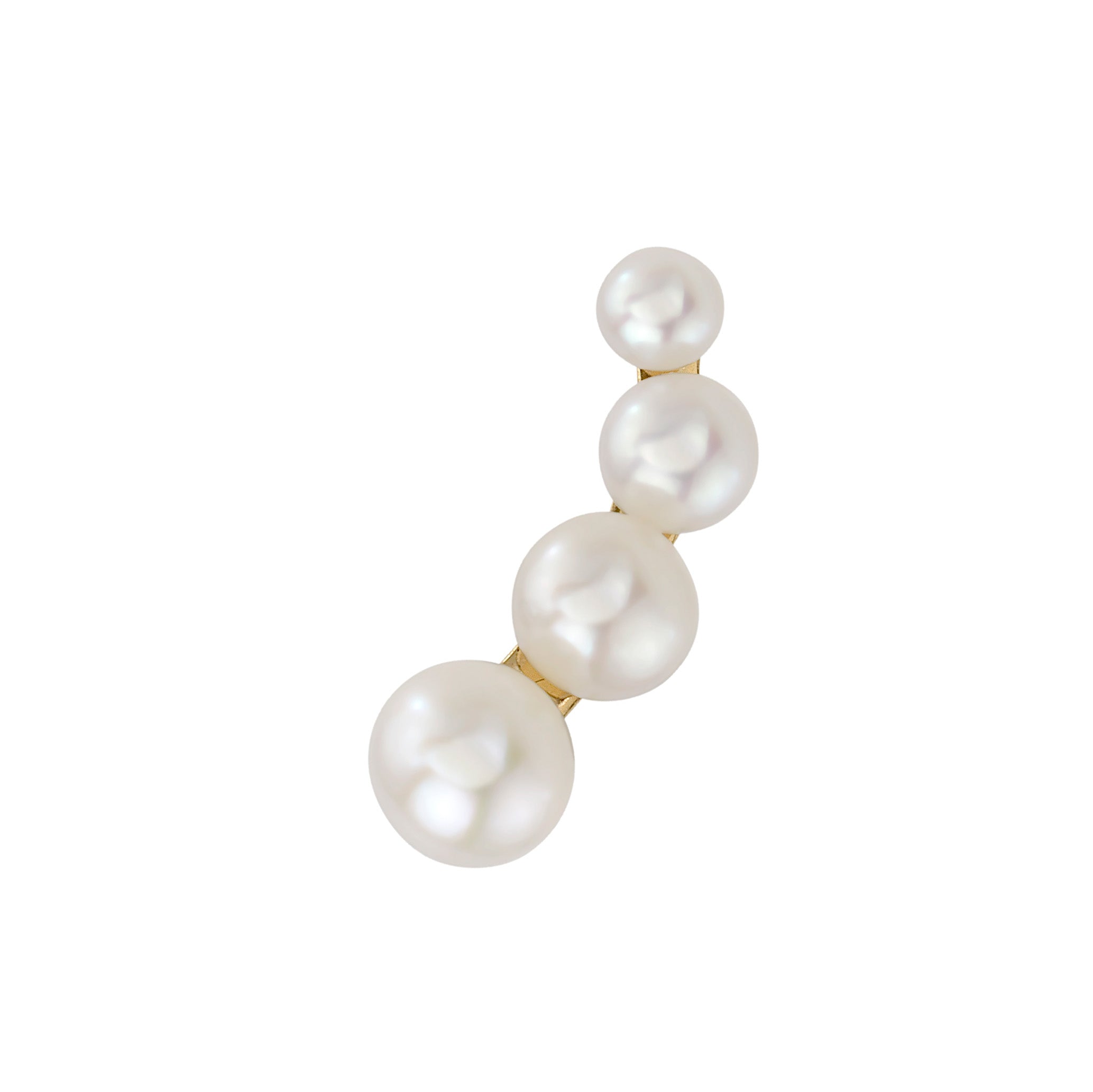 4-Pearl Climber Stud Stud Earrings Roseark Deux Single Left