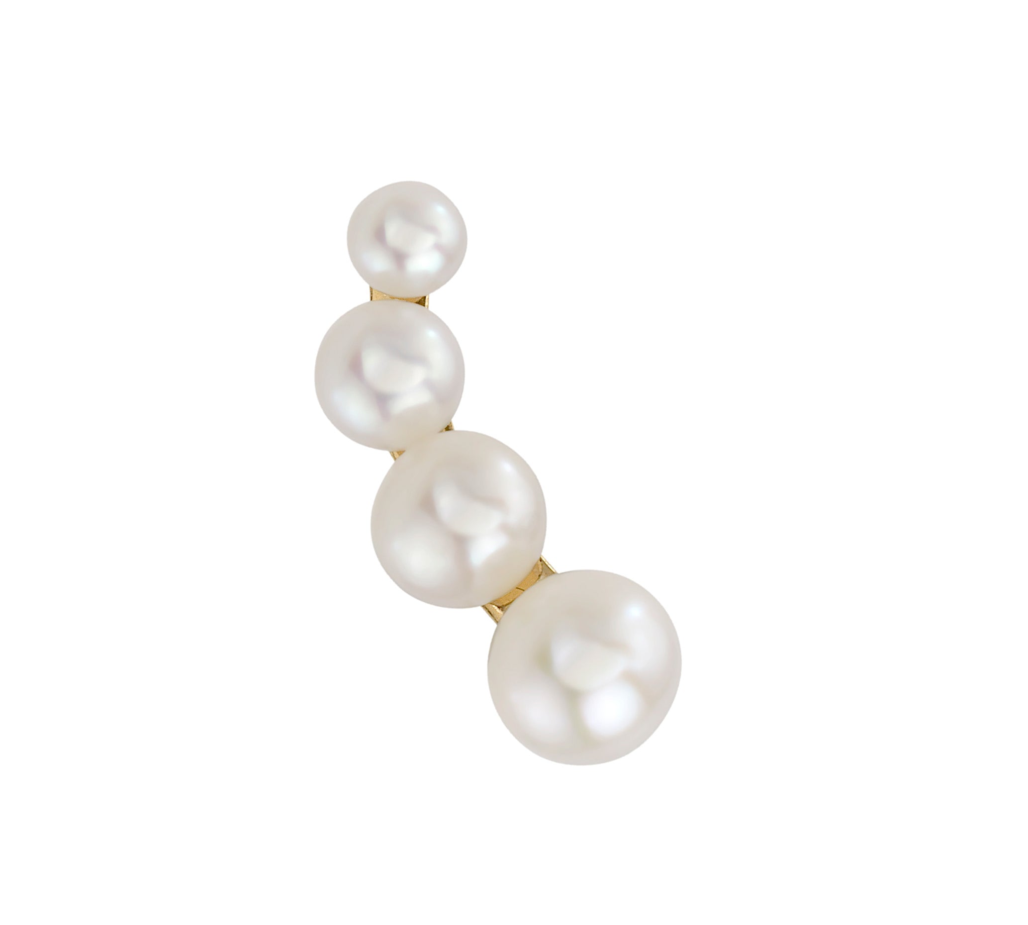 4-Pearl Climber Stud Stud Earrings Roseark Deux Single Right