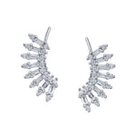 Diamond Burst Climber Earrings Ear Crawler Earring Roseark Deux Pair