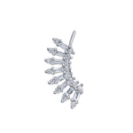 Diamond Burst Climber Earrings Ear Crawler Earring Roseark Deux Single Left