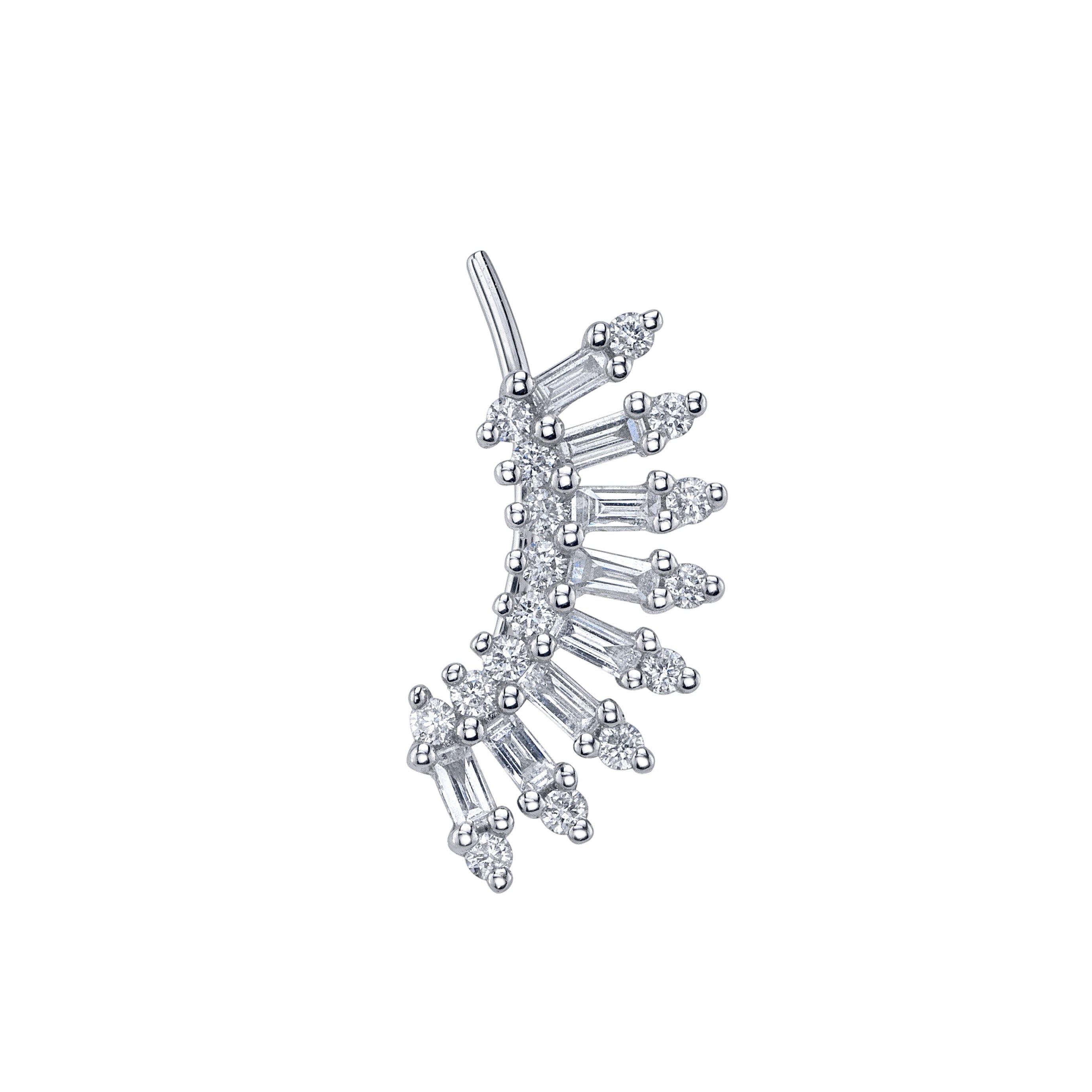 Diamond Burst Climber Earrings Ear Crawler Earring Roseark Deux Single Right