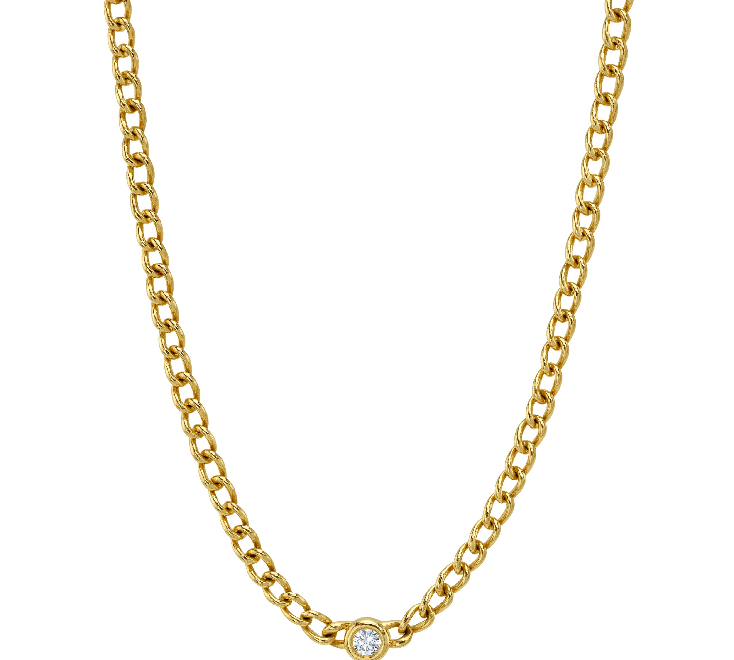 Solitaire Diamond Chain Necklace Necklace Roseark Deux