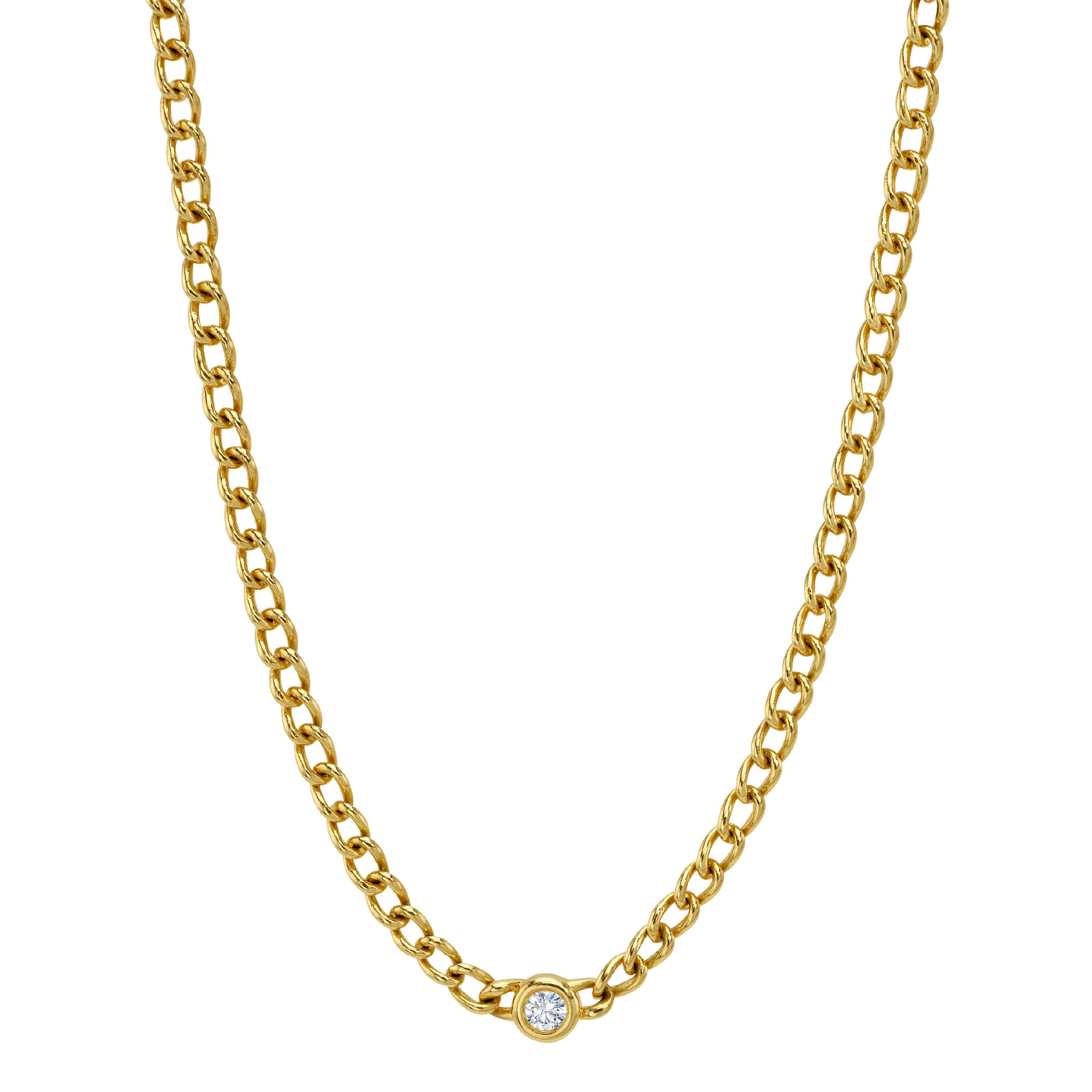 Solitaire Diamond Chain Necklace Necklace Roseark Deux