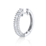 Emerald-Cut Diamond Prong Hoop Hoop Earrings Roseark Deux Single