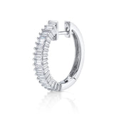 Emerald-Cut Diamond Prong Hoop Hoop Earrings Roseark Deux Single