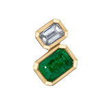 Emerald Diamond Baguette Stud Stud Earrings Roseark Deux Single Left  